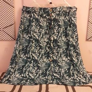 Brave Soul London Floral Print Skirt Teal & White